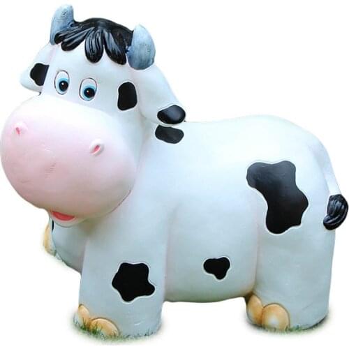 Handmade Garden Decoration Courtyard Villa Kindergarten Decoration Animal Ornaments Resin Crafts Cartoon Cow Ornaments Ornames