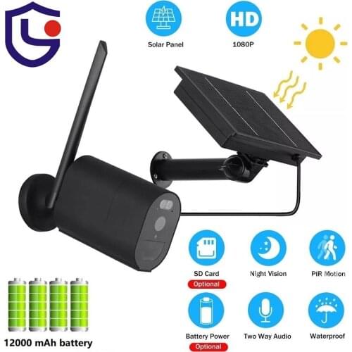 Outdoor Solar Battery Camera WiFi Solar Powered Security Monitor Wireless Surveillance Waterproof PIR Alarm Color Night Vision