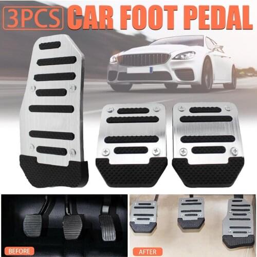 Universal Aluminum Manual Transmission 3 pcs Car Non-slip Pedal Manual Car Brake Clutch Accelerator Alloy Antiskid Foot Treadle