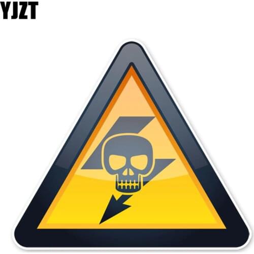 YJZT 12.6*14.3CM Pay Attention To The Electric Attention Security Warning Car Stickers Accessories C30-0489