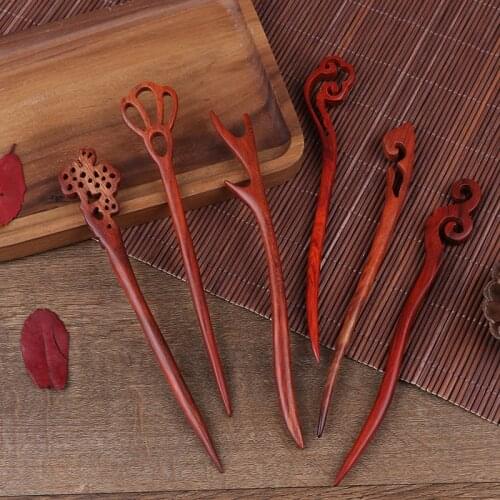 Vintage Wood Carved Hairpin For Women Hair Accessories Retro Style Hair Styling Tools Vintage Handmade Chopstick Hair Stick