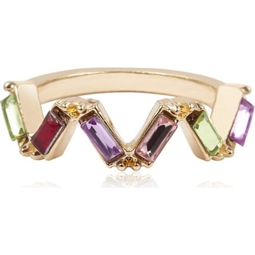 SOHOT INS Hot Sale Colorful Acrylic Circle Women Charm Rings Imitation Saqure Crystal Chic Punk Girl Party Jewelry Bijoux