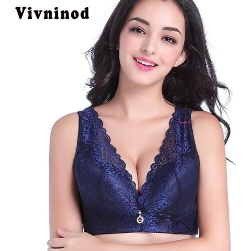 Plus Size sexy Bras for women lace wide shoulder strap Bras heighten side thin cup underwear push up bra bralette modis lingerie