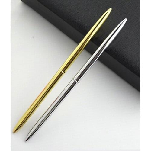 1PC New Creative High Quality Arrival Slender Stainless Steel Rod Rotating Metal Ball Pen Commercial Gift Stationery Ballpoint