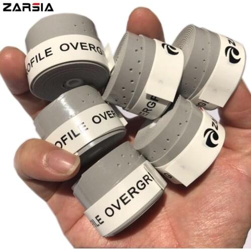 10pcs Grey color ZARSIA Tennis Racket Grip Anti-skid Sweat perforated Badminton Grips Racquet Sticky Overgrip Film Sweatband