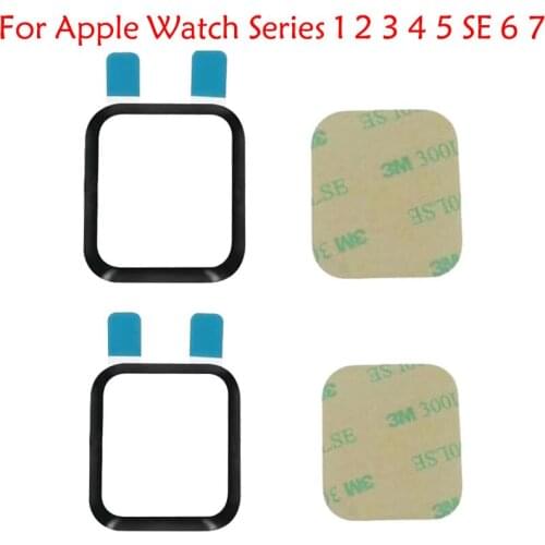 10 Pcs Top Quality For Apple Watch Series 1 2 3 4 5 SE 6 40mm 44mm 38mm 42mm LCD Touch Screen Outer Glass Panel With OCA Replace