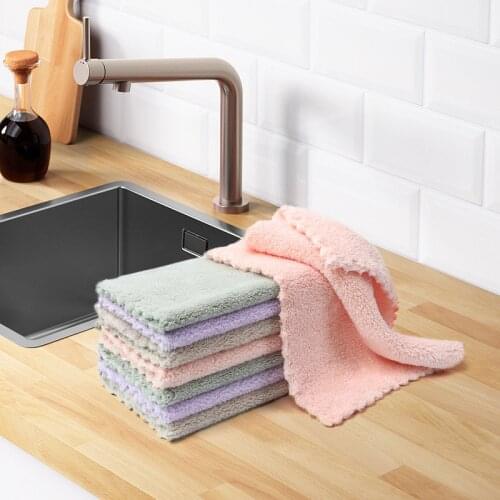 20PCS 25cmX15cm Coralline Microfiber Cloth Kitchen Tower Dish Rag