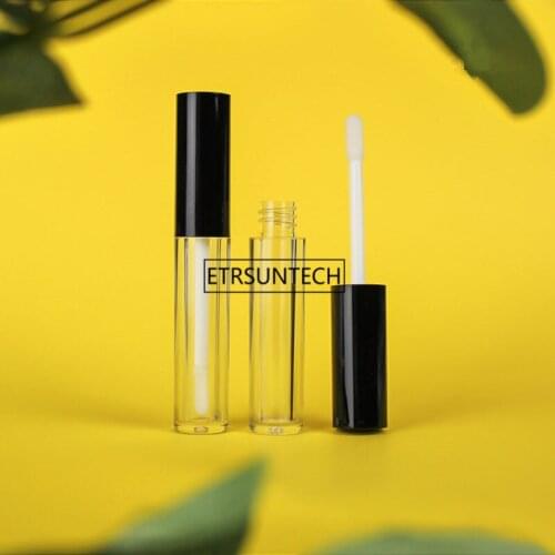 200pcs 2ml Refillable Mini Lip Gloss Tube Portable Empty Lip Gloss Bottle Liquid Bottle Container Black Cap F3795