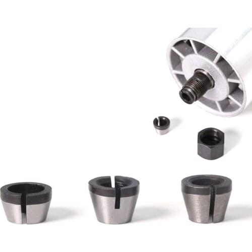 3pc/set 6mm 6.35mm 8mm Collets Trimr Chuck Accessory Conversion Sleeve Collet Engraving Trimming Machine Milling Cutter Tools