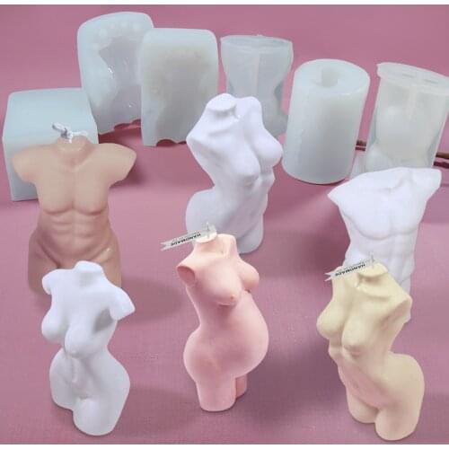 3D Human Body Silicone Mold Male Female Body Shape DIY Candle Mold Broken Arm Venus Perfume Candle Fragrance Candle Making Mould