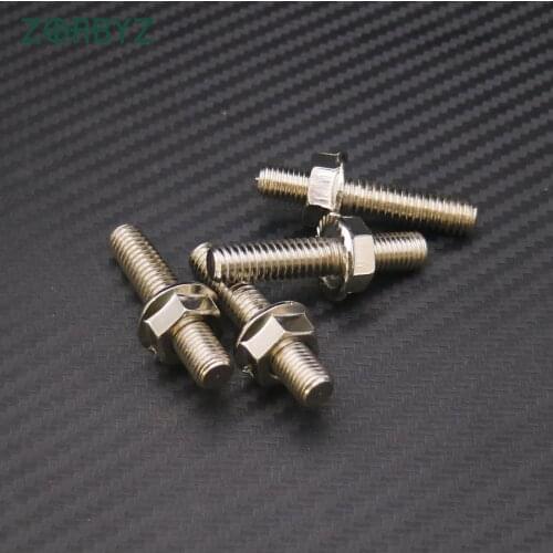 4Pcs Exhaust Port Studs + Nuts Pipe Butt Screws Both-Ends Screw-In Bolts For Harley Big Twin 84-16 Sportster XL 1200 883 86-17
