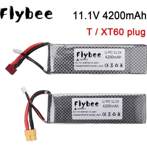11.1V 4200mah Rechargeable battery For RC Car Boats Drone Airplane Helicopter Toys Robot Upgrade 11.1v Lipo Battery T/XT60 plug
