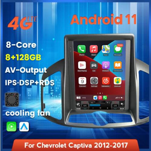 Tesla Style Android 11 6+128G 2Din Car Radio Multimedia Player For Chevrolet Captiva 2012-2017 Auto GPS Navigation 4G Lte WIFI