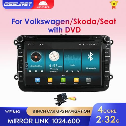 Android Car Radio GPS Sereo DVD Player For VW Volkswagen Golf Polo Tiguan Passat Jetta Caddy SEAT Leon Skoda Octavia 2G+32G RDS