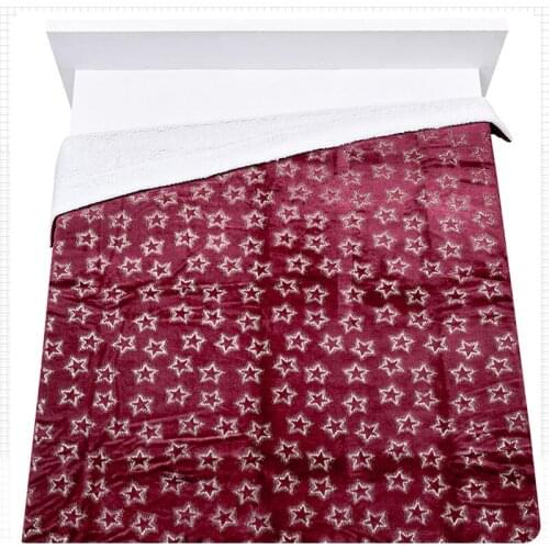 Lamb wool PV velvet bronzing double blanket super warm soft stars Lunch break blanket travel sofa throw blanket bedspread