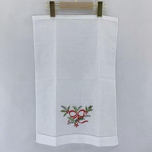 White Linen Embroidered floral Handkerchiefs Unisex Hankies For Special Occasions