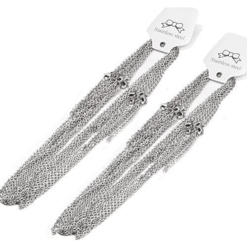 10pcs/lot 2mm O-Link Chain Cuban Stainless Steel Wallets Chains Adjustable Bracelet Necklaces Pendant Wholesale 45cm+5cm