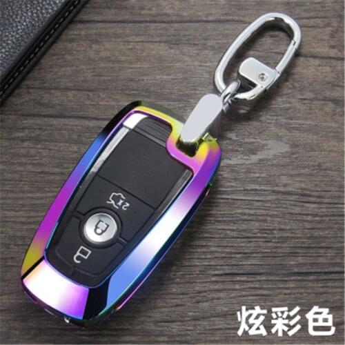 Alloy leather Car Remote Key Case Cover For Ford Mustang Mondeo Fusion 2017 2018 MKC MKX MKZ Lincoln Edga Expedition