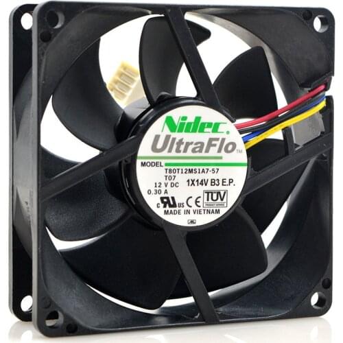 FOR NIDEC T80T12MS1A7-57 T07 8CM 8025 12V 0.30A 4-wire temperature control cooling fan