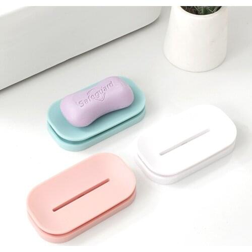 Bathroom Double Layer Soap Dish Family Large Drain Soap Box Creative Simple Sponge Soap Case Bathroom Accessories