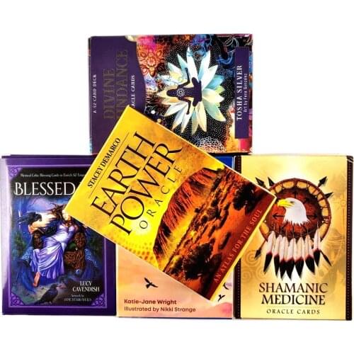 Hot Sell Earth Power Oracle Tarot Cards High Quality Tarot Deck With Guidebook Board Game For Fate Divination Entertainment Game