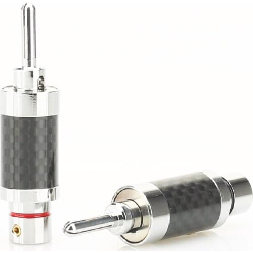 HI-End Carbon Fiber Audio Speaker Cable Banana Plug Connector x 4 Pcs HIFI Loudspeaker Cable Banana Connnector locking Plug