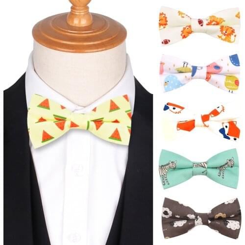 Print Cotton Bowtie For Men Women Casual Cartoon Bow Tie For Wedding Party Boys Girls Bow Ties Gravata Neck Wear Classic Bowties