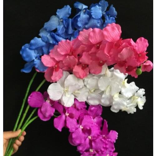 4Pcs Fake Single Stem Vandaran (11 heads/piece) 36.61" Length Simulation Orchid for Wedding Home Decorative Artificial Flowers