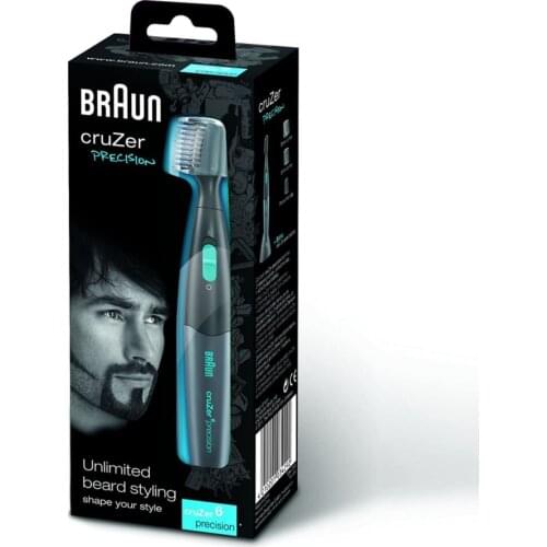 Braun Cruzer 6 Precision Beard Trimmer, Beard Shaping Machine, Nose Hair, Ear Hair, Cheek Cleaning, Beard Shaping Machine