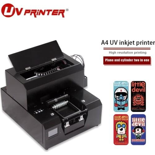 Miniature multifunctional A4 size UV flatbed printer T-shirt/mobile phone case/glass cup/takeaway bag pattern printing