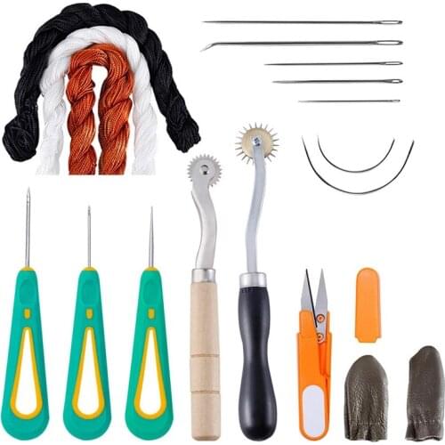Imzay Leather Stitching Sewing Punch Craft Tools Kit Cutter Carving Working Stitching Leather Craft Tool Sets Accessories