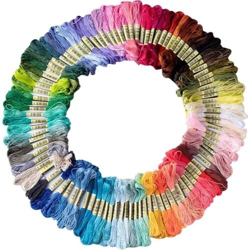 Rainbow Embroidery Floss 200/150/100/50/25 Cross Stitch Polyester Threads Sewing Accessories Floss Kit DIY Sewing Tools