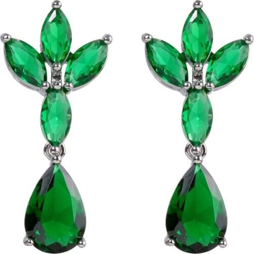 Bettyue Charming Three Leaves Shape Earring Muliticolor Choice Fashion Oranement For Women Delicate CZ Jewelry Wedding Party