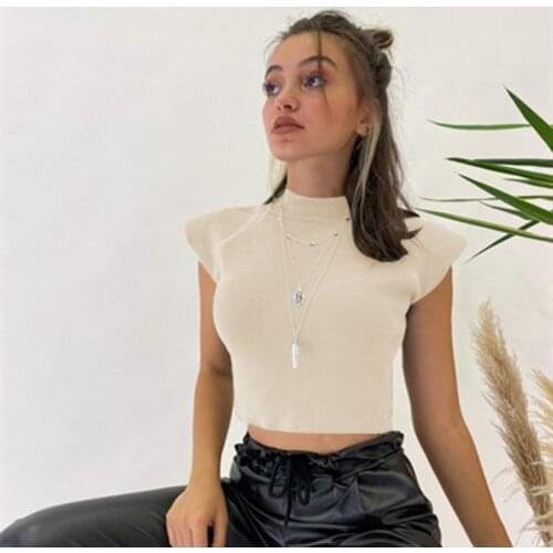 Casual Cropped T-shirts Frauen Solid One Größe Oansatz Gestrickte Dünne Einfarbig Kurzarm Weibliche Crop Tops Sommer O-neck