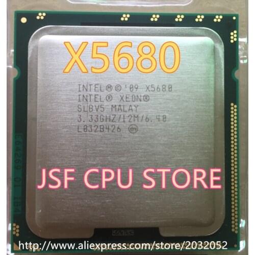 Lntel Xeon X5680 processor (3.333GHz/12MB/6 cores/Socket 1366/6.4 GT/s QPI)Six core Server CPU