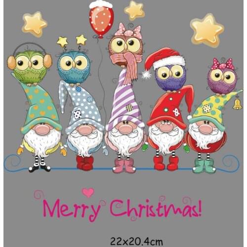 Christmas patches for clothing iron on transfer ironing stickers patches Christmas tree Santa Claus applique clothes diy decor