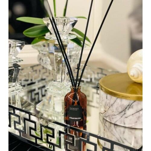 Sandalwood Scented Modern Rattan Bamboo Sticks Air Freshener Aroma Diffuser Set Living Room Bathroom Home Decor Room Fragrance