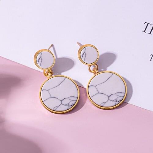 2021 Trend Marble Drop Dangle Earrings Romantic Simple Style Stud Earrings Party Jewelry For Wedding Earrings Accessories Gifts