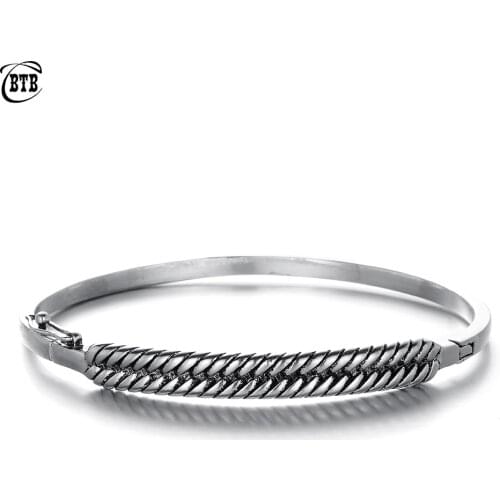 Vintage Ancient Silver color Buddha Bracelets Handmade Feather Leaves Twisted Cuff Bracelets & Bangles Pulseras with Logo