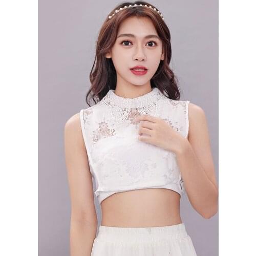 Vintage Detachable Shirt Fashion Shirt Fake Collar Minimalist Stripes Denim Women Detachable Lapel Fake Collar Cute Doll Ruffles