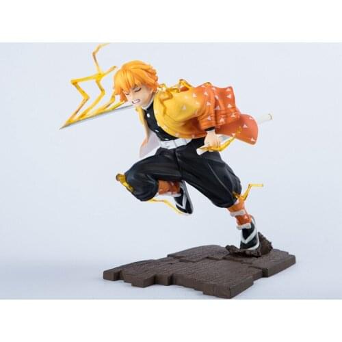 Japan Anime Demon Slayer: Kimetsu no Yaiba Agatsuma Zenitsu PVC Figure Figurine Toy Model Statue 23cm New With Box