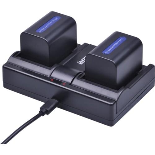 2Pcs 3000mAh NP-FH70 NP FH70 NPFH70 Camera Rechargeable Battery + USB Dual Charger for Sony NP-FH60 DCR-DVD650 HC52 SX40 SR