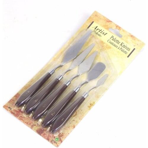5Pcs/Set Oil Painting Scraper Paint Palette Knife Fine Art Scraper Acrylic Gouache Paint Spatula Pick Knife Painting Set