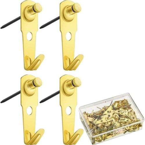 60 Pcs 30 Lb Picture Hangers with Nails Photo Frame Hanger Hooks Picture Hanging Nails for Hanging Clock