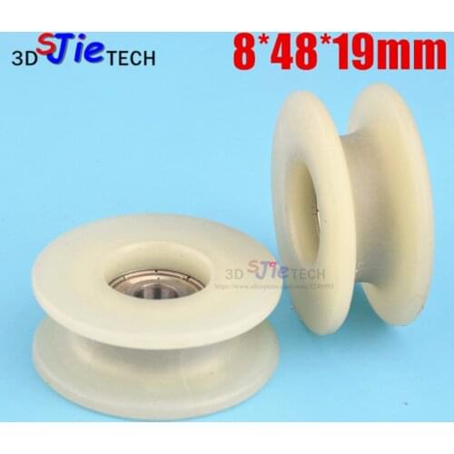 8*48*19mm groove U type nylon plastic pulley, for 12mm diameter track Hai Tai injection molding machine / safety door roller