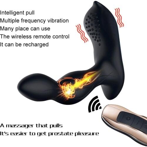Anal Plug Vibrator Male Prostate Massager Heating Bending G-Spot Stimulator Wireless Remote Butt Plugs Machine Sex Toys For M