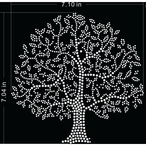 Big tree design iron on rhinestone appliques hot fix rhinestone transfer motifs strass iron iron on transfer applique patches
