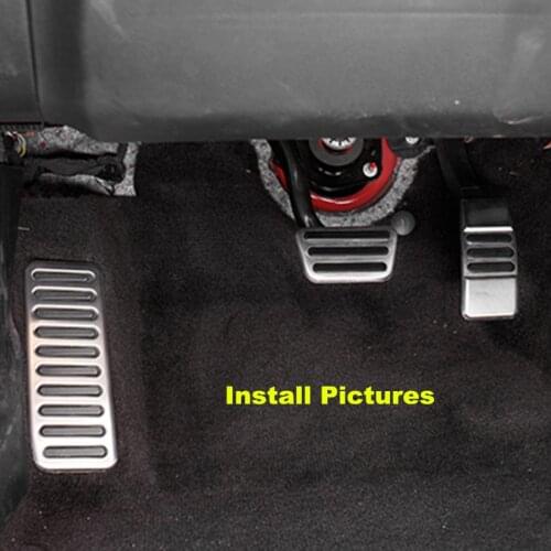 NO Drill Car Foot Rest Fuel/Gas Brake Pedal Pad Cover Accessory Kit For Ford Mustang 2015-2019