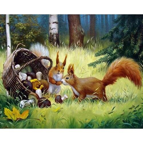 Handmade Diamond Embroidery Full New 5D Diy Diamond Painting Animal Squirrel Cross Stitch Diamond Mosaic Needlework Home Decor