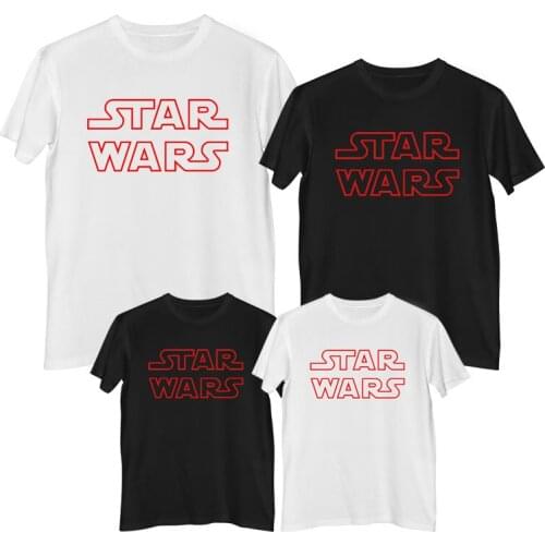 Disney Star Wars T shirt 100% Cotton Summer Comfortable Breathable Family clothing sets Kids clothes boy t-shirt Mens shirt